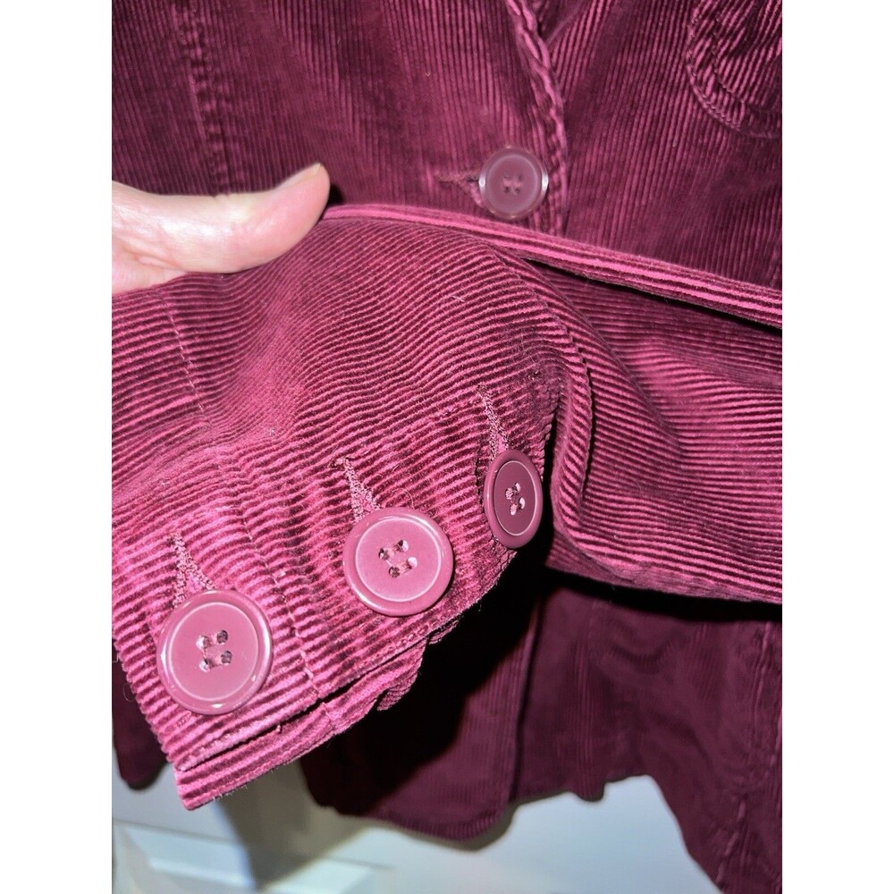 SO REAL SO RIGHT Jacket Womens Sz Large Red Corduroy Button Y2K Academia Vintage - Picture 5 of 8